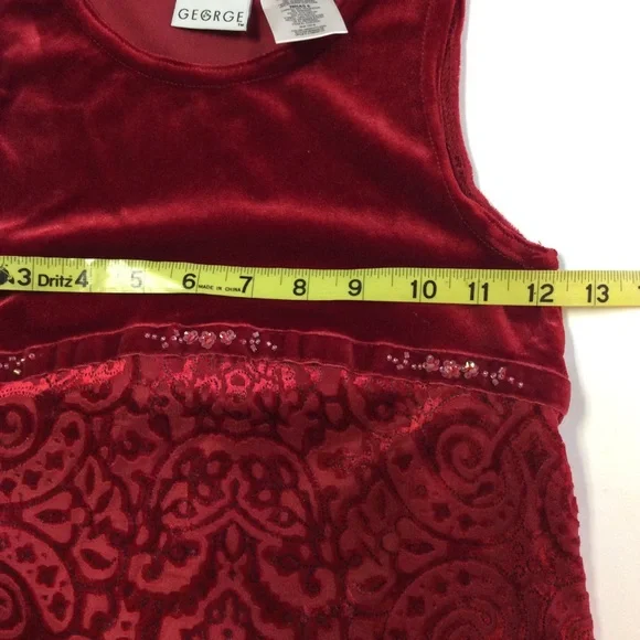 Gegrge Girls Red Velvet High-Low Holiday Dress Sz8 - Picture 6 of 10